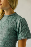 The Kiari Lace Detail Midi Dress in Teal