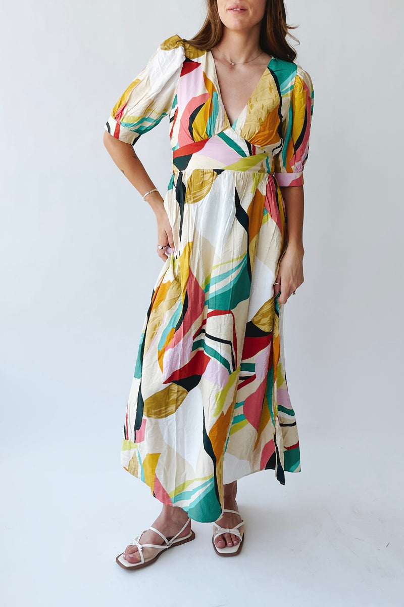 The Mandy Floral Maxi Dress in Cream Multi