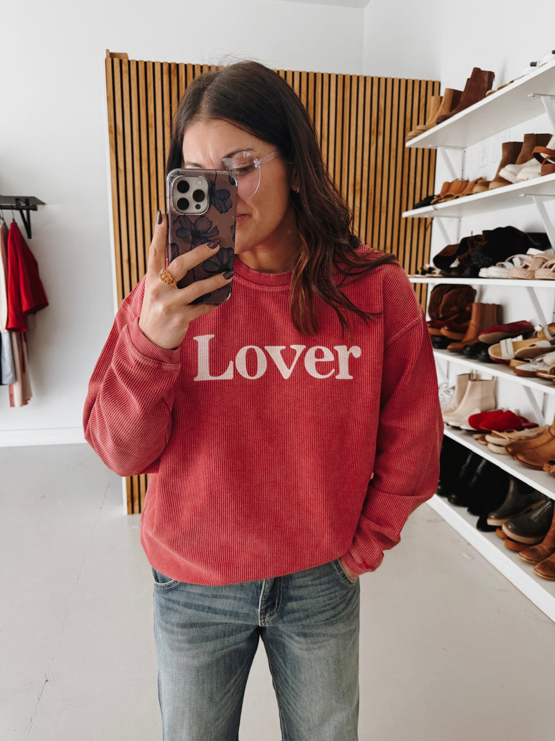 The Lover Vintage Pullover in Washed Cranberry (PREORDER: SHIPS IN 1 WEEK)