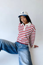 The Garrett Rugby Tee in Red Stripe