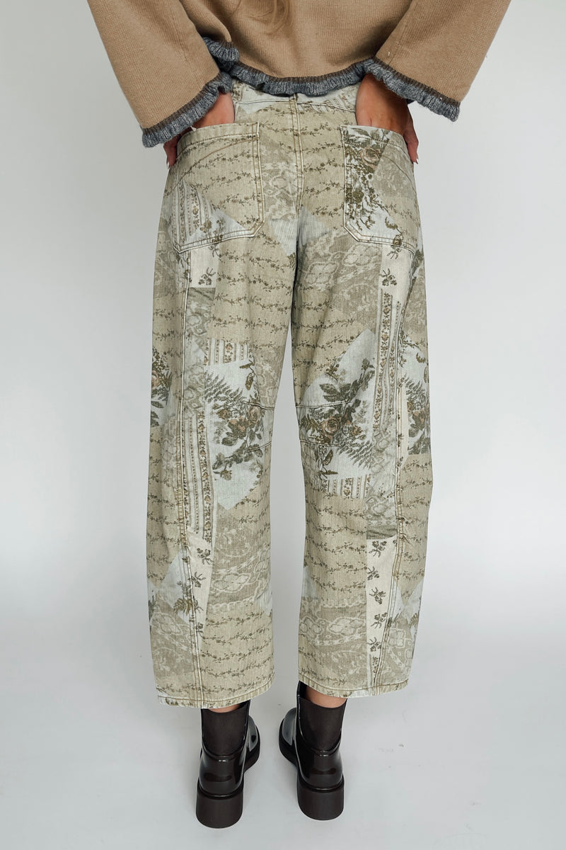The Runion Printed Barrel Pant in Multi