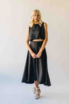 The Bronson Houndstooth Bubble Blouse in Black