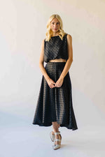 The Bronson Houndstooth Bubble Blouse in Black