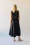 The Bronson Houndstooth Bubble Blouse in Black