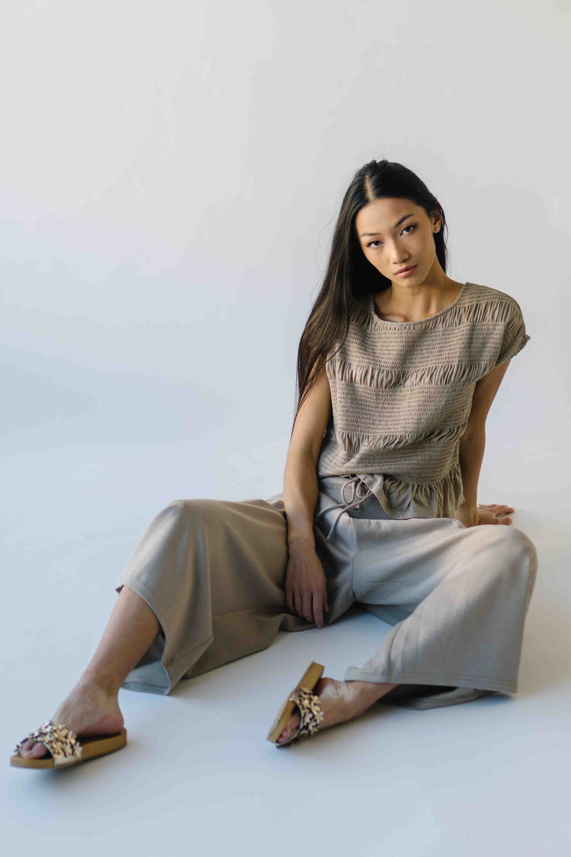 The Ruttinger Smocked Detail Set in Sand