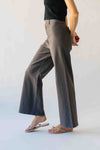The Lavina High Waisted Wide Leg Pant in Deep Grey