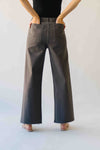The Lavina High Waisted Wide Leg Pant in Deep Grey