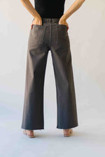 The Lavina High Waisted Wide Leg Pant in Deep Grey