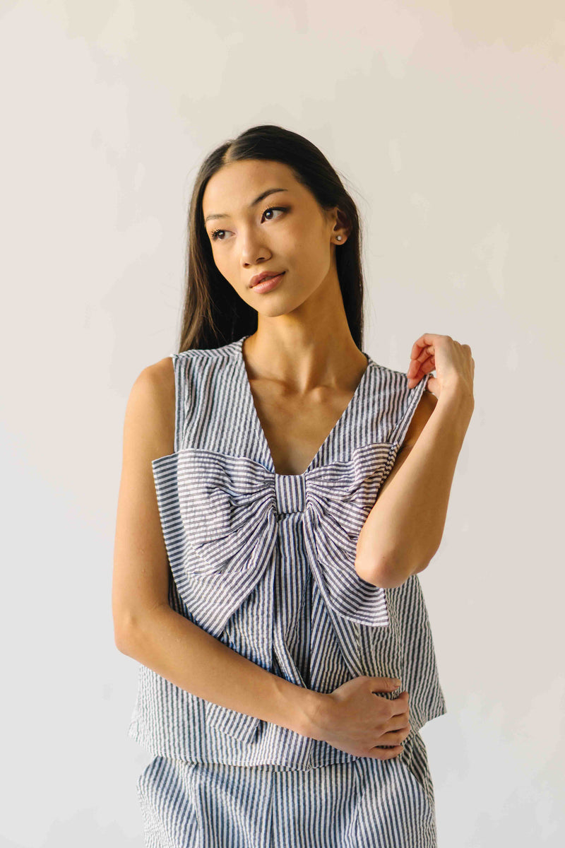 The Vawdrey Striped Seersucker Set in Black