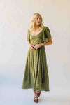 The Rodgers Flutter Sleeve Midi Dress in Olive