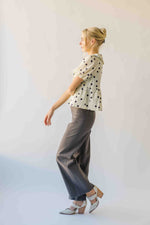 The Carlota Tie Front Polka Dot Blouse in Ivory