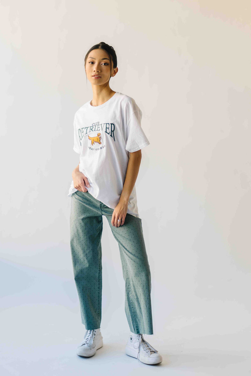 The Junie Polka Dot Wide Leg Pant in Teal Green