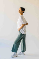 The Junie Polka Dot Wide Leg Pant in Teal Green