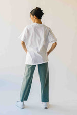 The Junie Polka Dot Wide Leg Pant in Teal Green