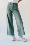 The Junie Polka Dot Wide Leg Pant in Teal Green