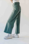 The Junie Polka Dot Wide Leg Pant in Teal Green