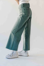The Junie Polka Dot Wide Leg Pant in Teal Green