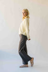 The Riggs Button-Down Sweater in Ivory + Butter Mini Stripe