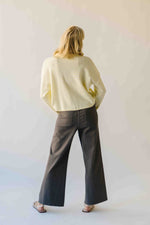 The Riggs Button-Down Sweater in Ivory + Butter Mini Stripe