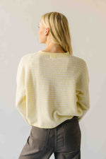 The Riggs Button-Down Sweater in Ivory + Butter Mini Stripe