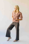 The Bowie Collared Blouse in Grapefruit Plaid