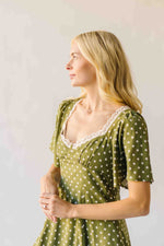 The Rodgers Flutter Sleeve Midi Dress in Olive