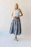 The Morriston Tiered Midi Skirt in Black Multi
