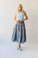 The Morriston Tiered Midi Skirt in Black Multi