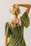 The Rodgers Flutter Sleeve Midi Dress in Olive