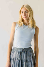 The Denison Basic Ribbed Tank in Baby Blue