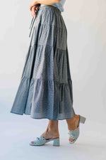 The Morriston Tiered Midi Skirt in Black Multi