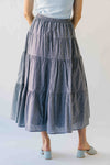 The Morriston Tiered Midi Skirt in Black Multi