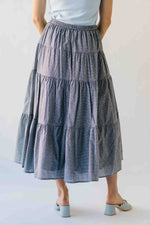 The Morriston Tiered Midi Skirt in Black Multi