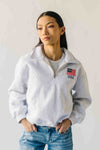 The USA Collared Quarter Zip Pullover in Grey