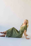 The Rodgers Flutter Sleeve Midi Dress in Olive