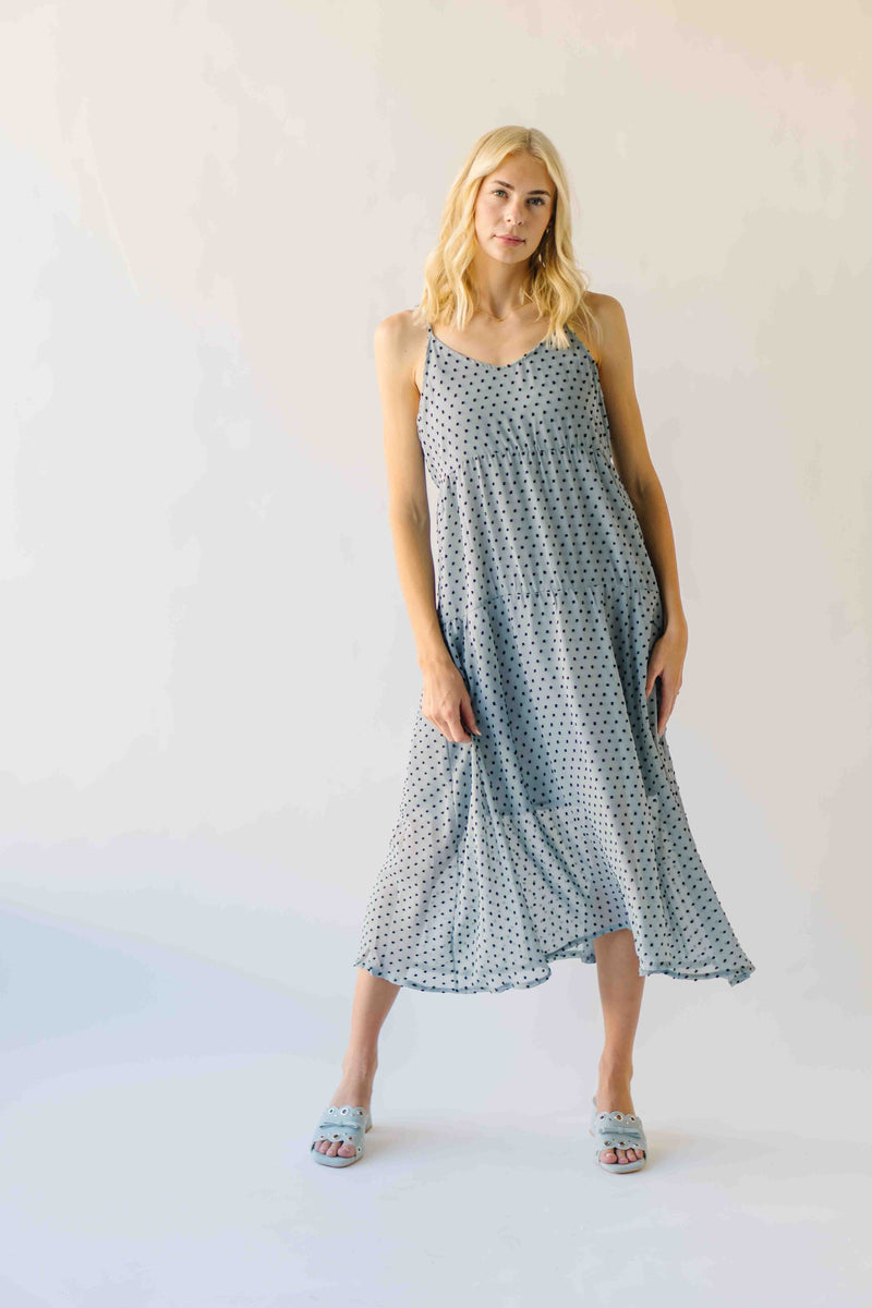 The Hiltonia Polka Dot Tank Dress in Blue
