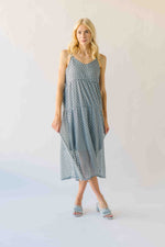 The Hiltonia Polka Dot Tank Dress in Blue