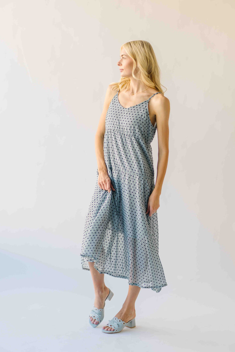 The Hiltonia Polka Dot Tank Dress in Blue