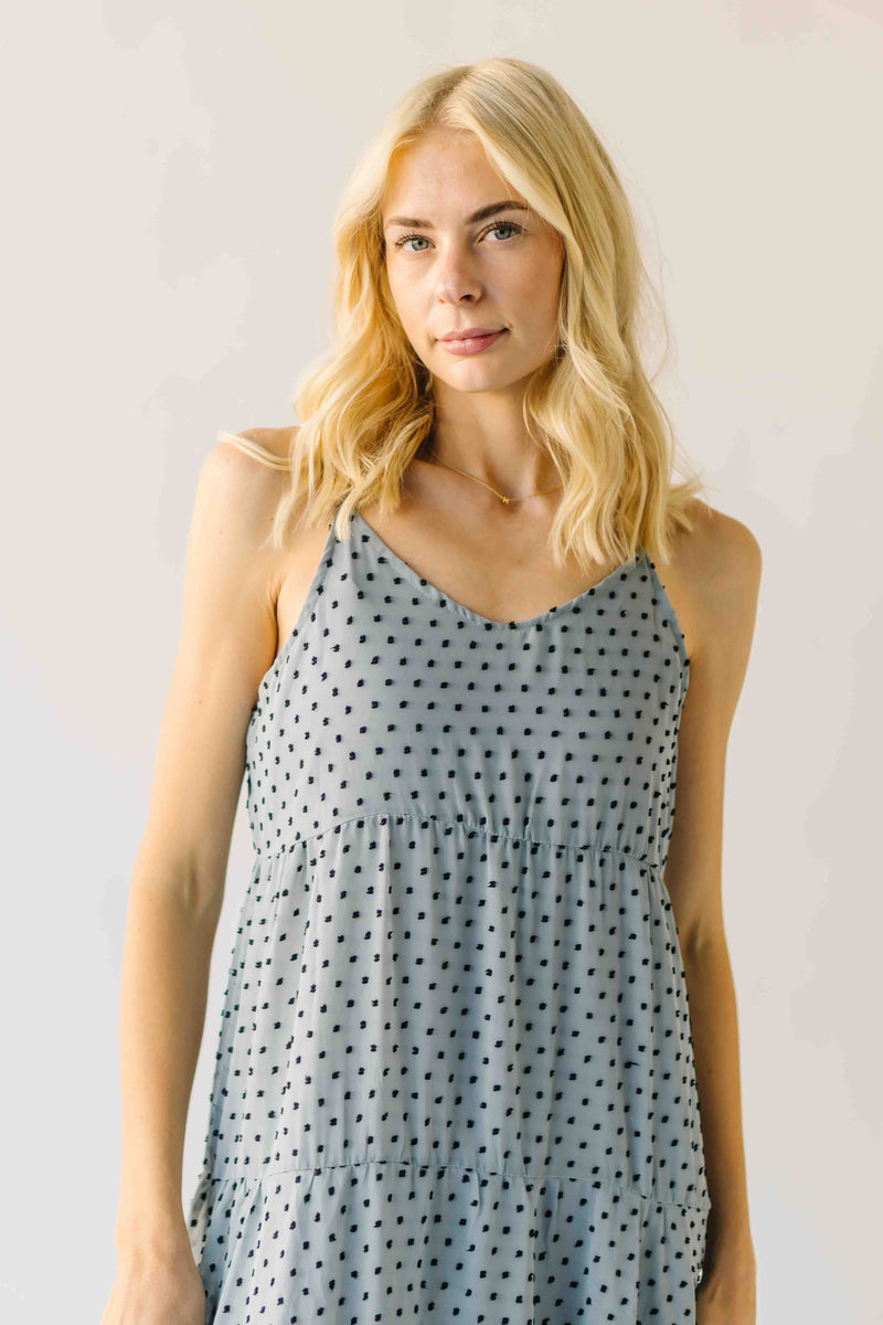 The Hiltonia Polka Dot Tank Dress in Blue