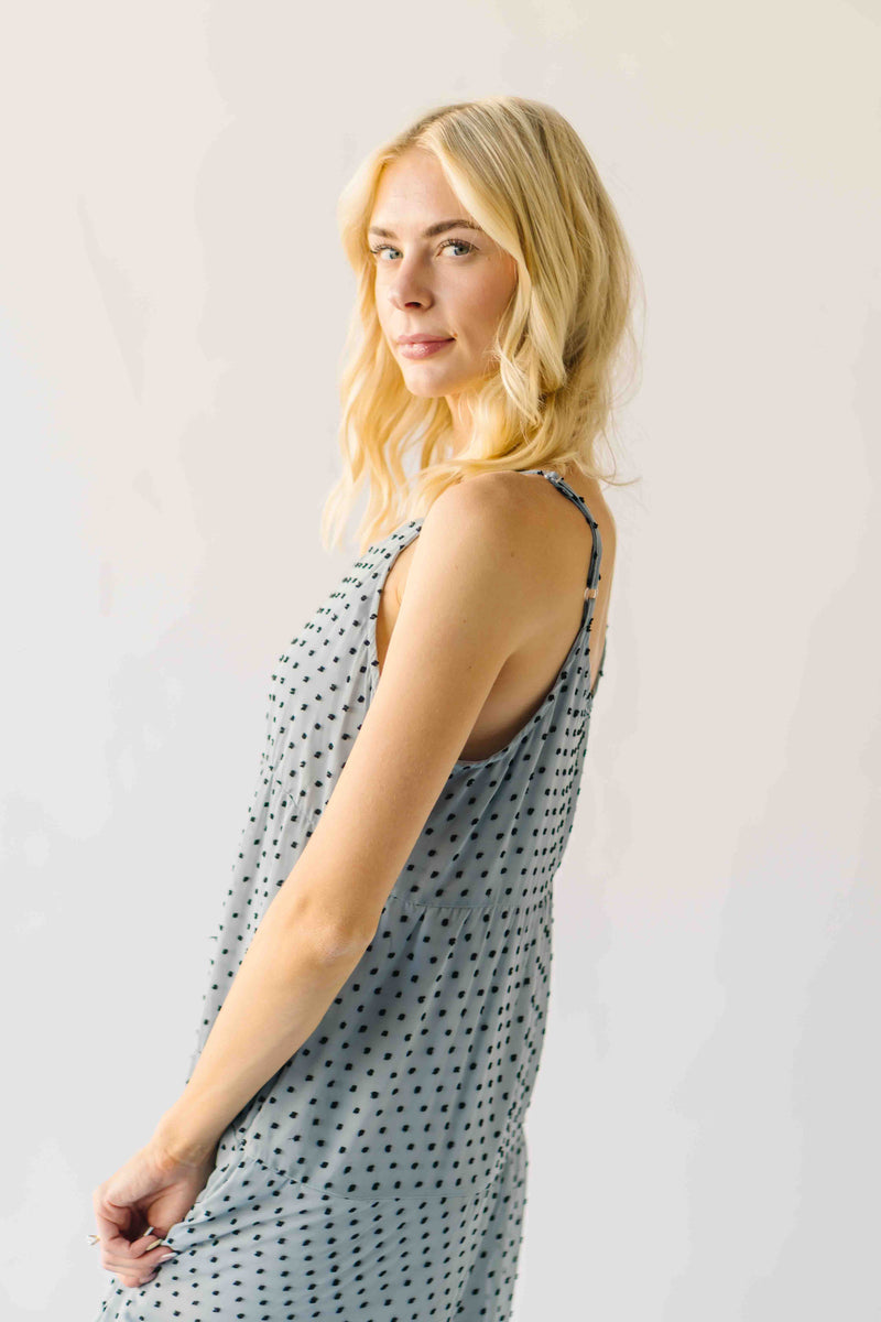The Hiltonia Polka Dot Tank Dress in Blue