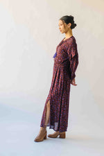 The Quinney Patterned Maxi Dress In Burgundy