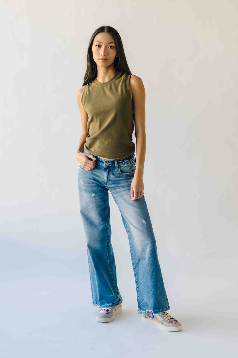 The Denison Basic Ribbed Tank in Olive