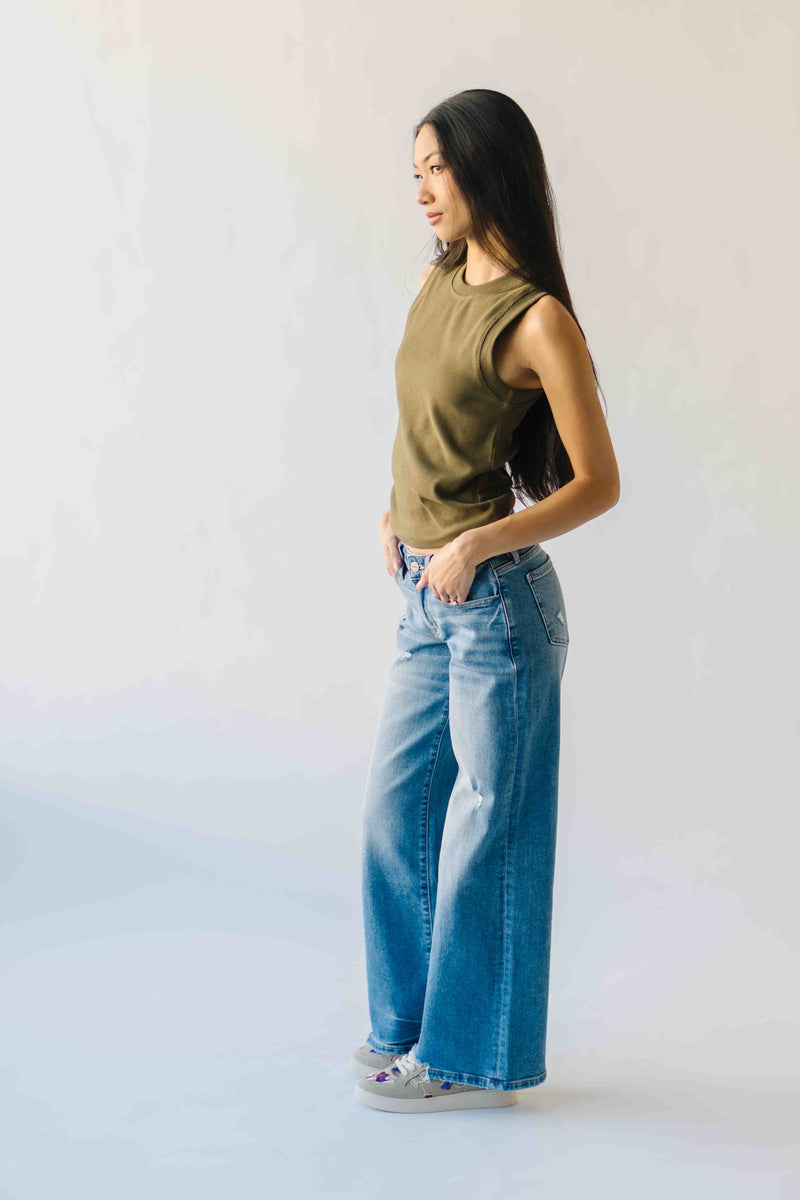The Denison Basic Ribbed Tank in Olive