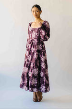 The Marium Tiered Floral Midi Dress in Red