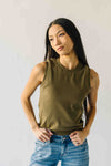 The Denison Basic Ribbed Tank in Olive
