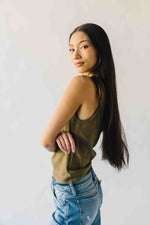 The Denison Basic Ribbed Tank in Olive