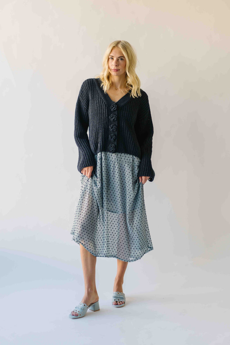 The Brandon Button-Up Cardigan in Charcoal