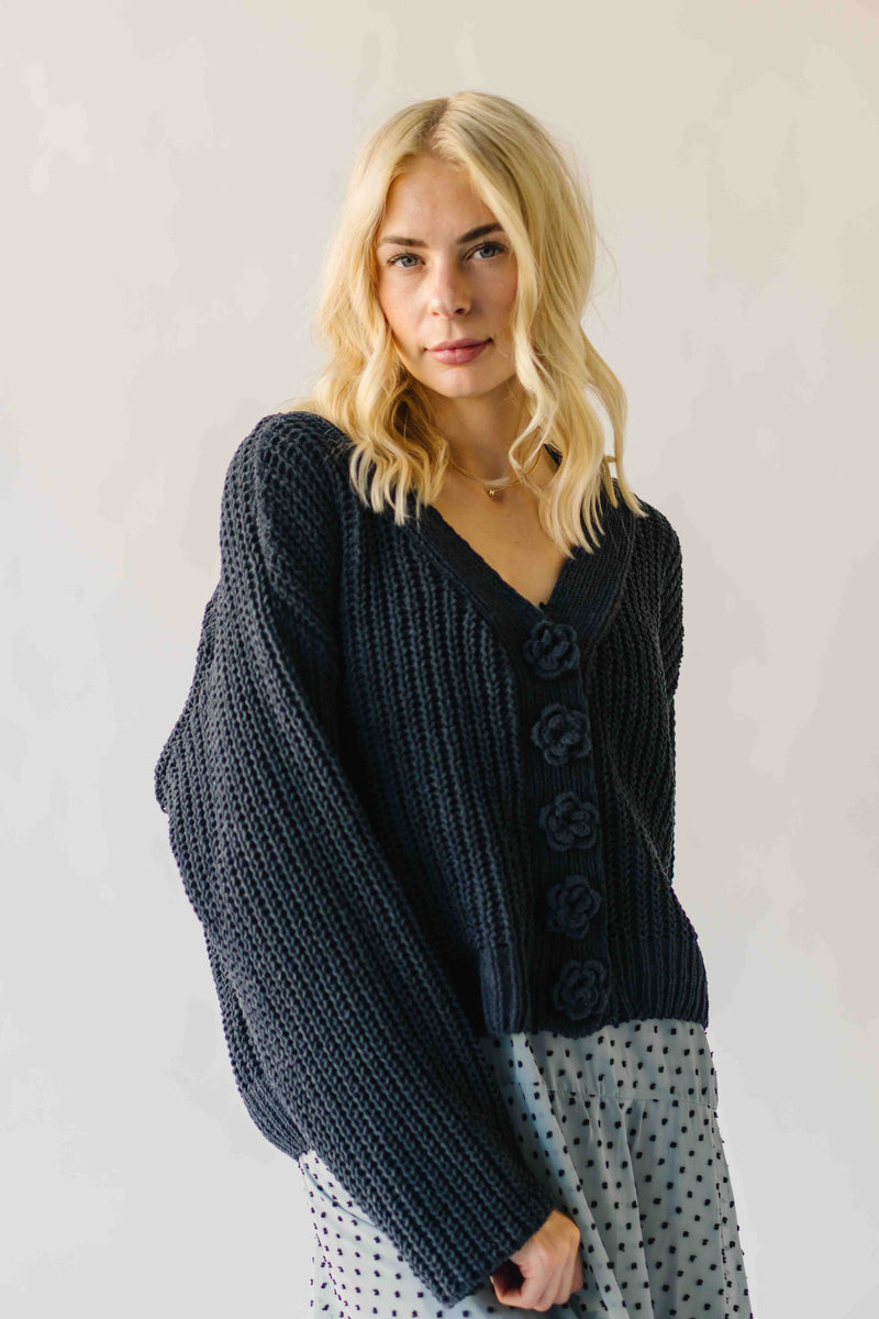 The Brandon Button-Up Cardigan in Charcoal