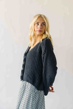 The Brandon Button-Up Cardigan in Charcoal