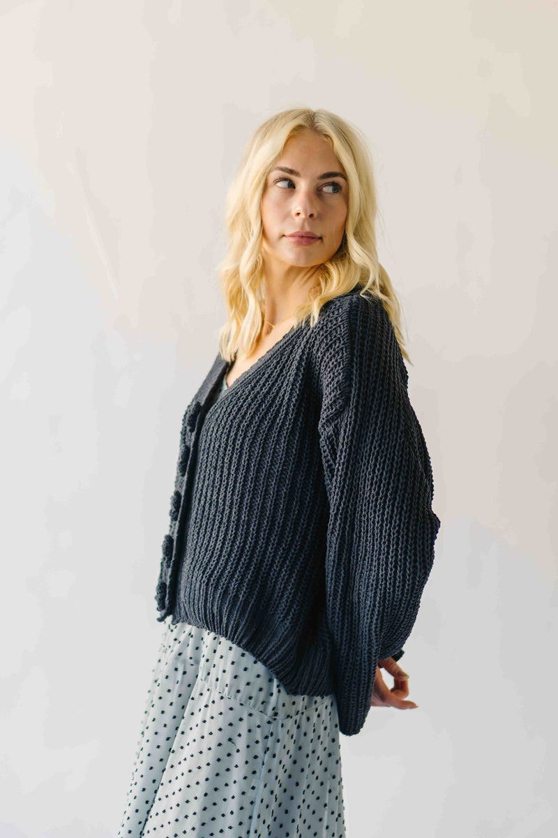 The Brandon Button-Up Cardigan in Charcoal